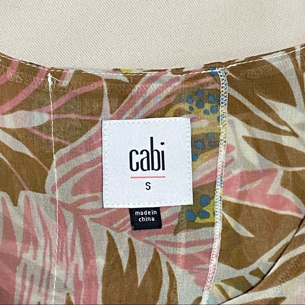 Cabi Chiffon Top Parlor Tropical Orchid 5216 Small - Picture 8 of 10
